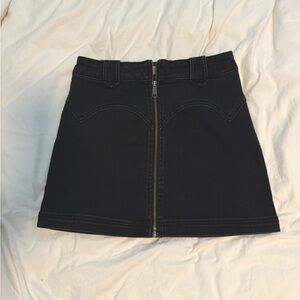 Black Denim Mini Skirt